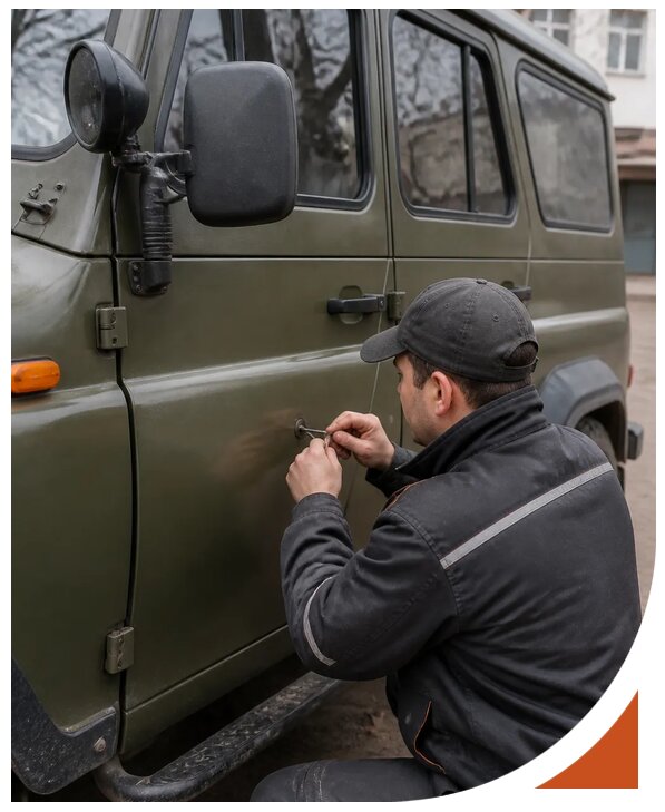 Профессиональное вскрытие автомобиля УАЗ без повреждений в Кирове-Чепецке